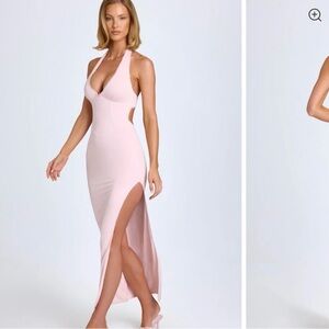 Oh Polly Maxi Pink Slit Dress